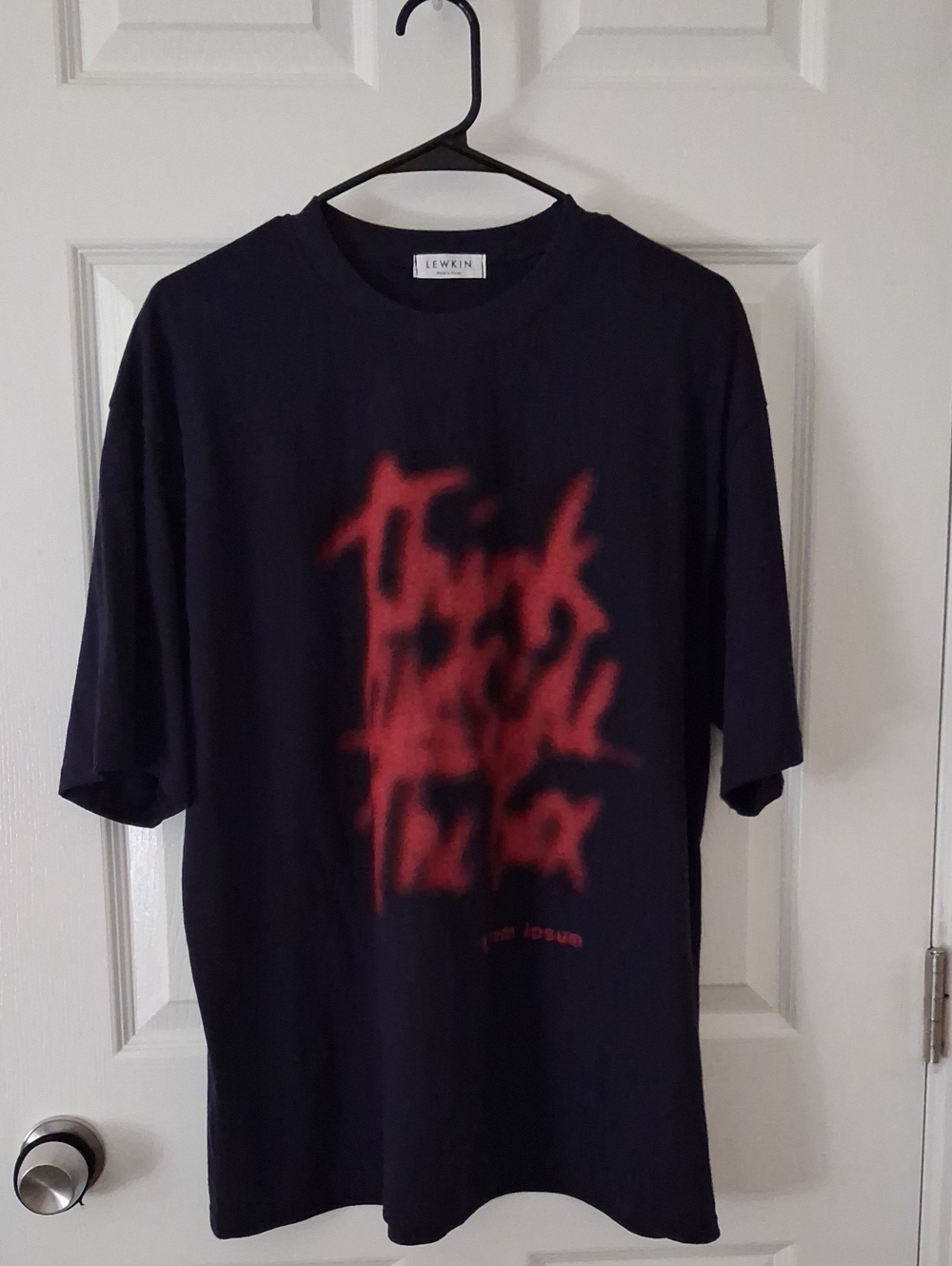Men’s Black Graphic Tee with Red Spray Print